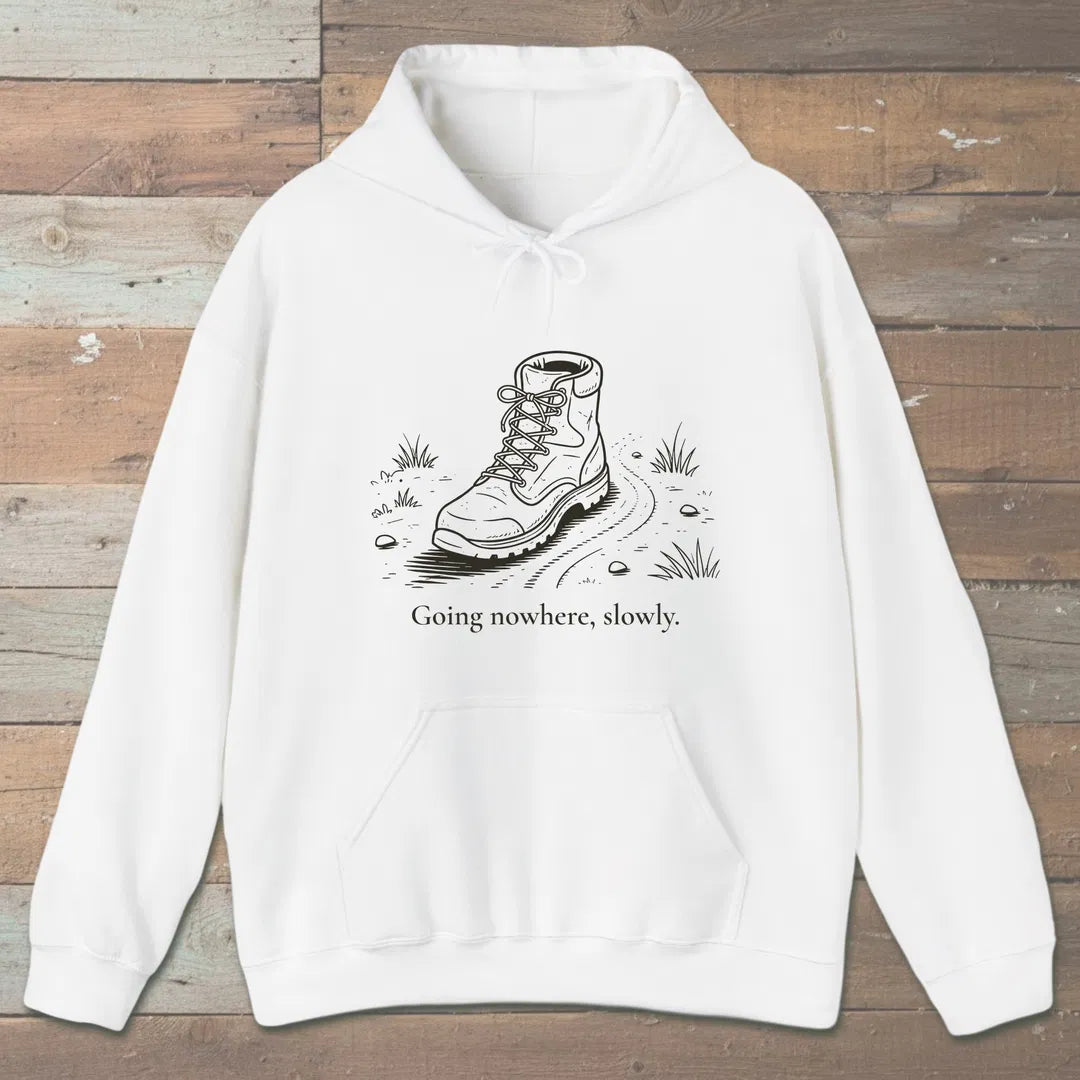 Going Nowhere Slowly Hoodie White Outdoor Nature Tee