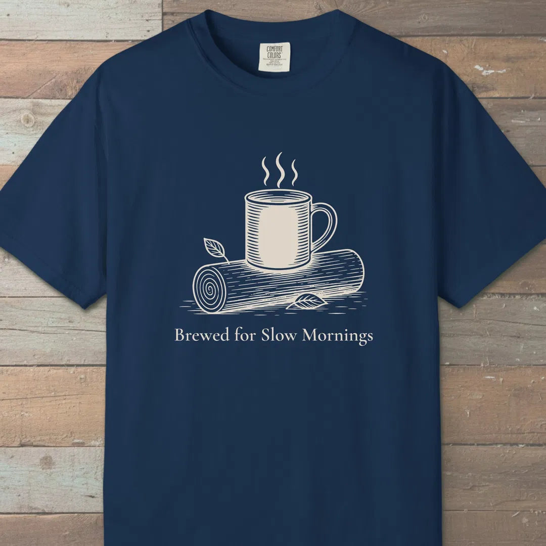 Slow Mornings T-Shirt Navy Outdoor Nature Tee