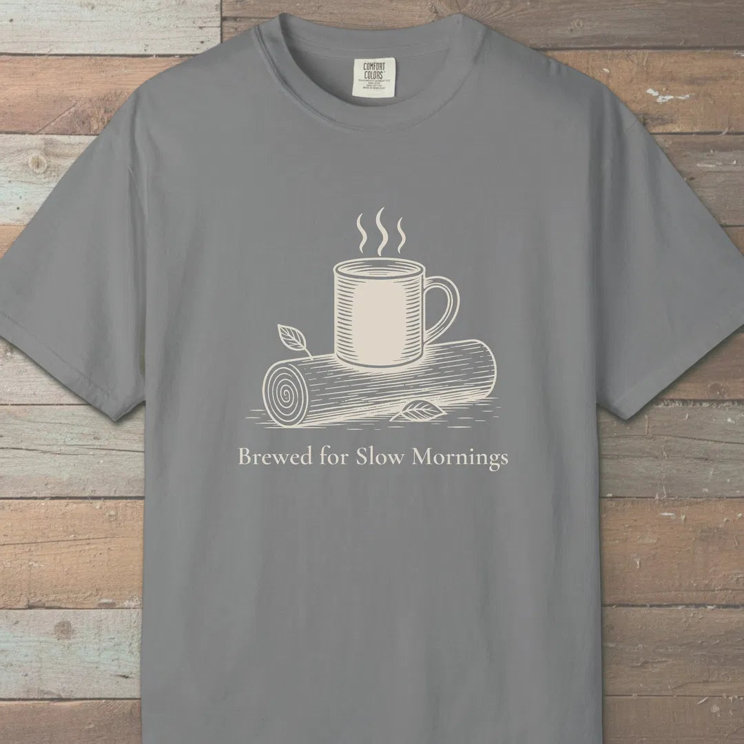 Slow Mornings T-Shirt Grey Outdoor Nature Tee