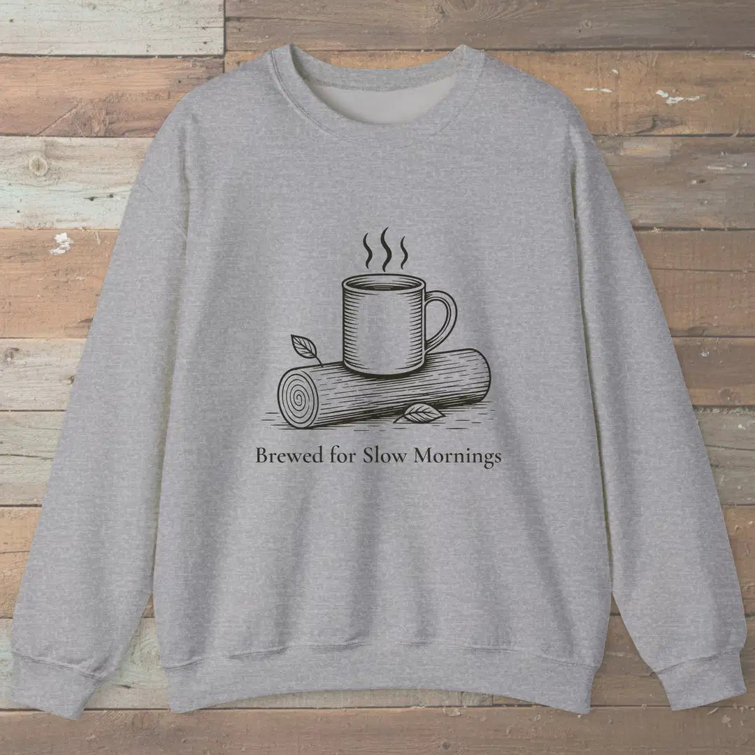 Slow Mornings Sweatshirt Sport Grey Outdoor Nature Tee