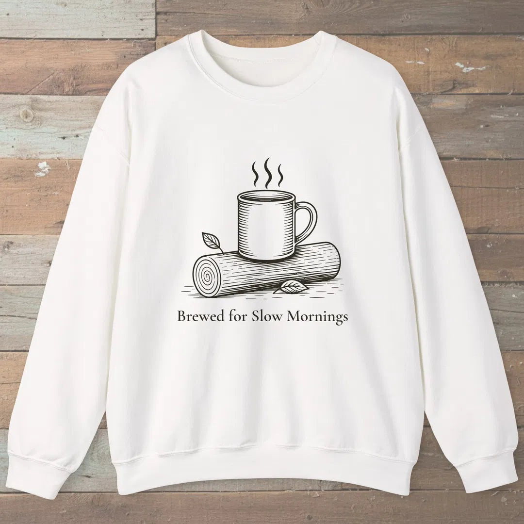 Slow Mornings Sweatshirt White Outdoor Nature Tee