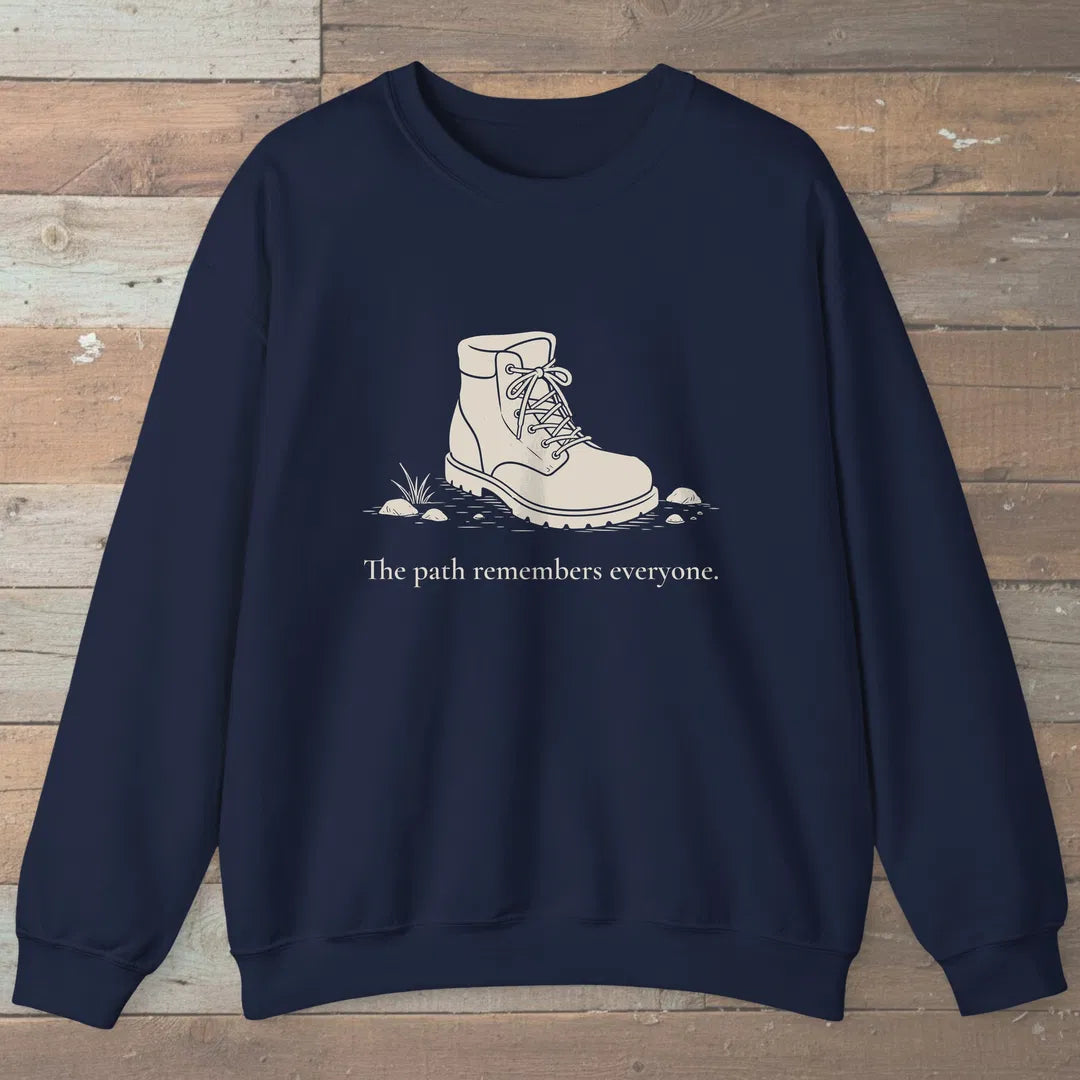Path Remembers Sweatshirt Navy Outdoor Nature Tee
