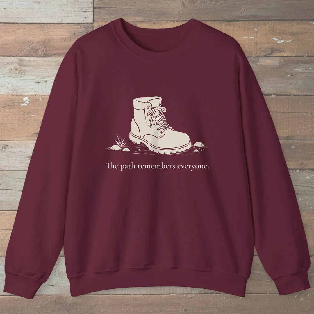 Path Remembers Sweatshirt Maroon Outdoor Nature Tee