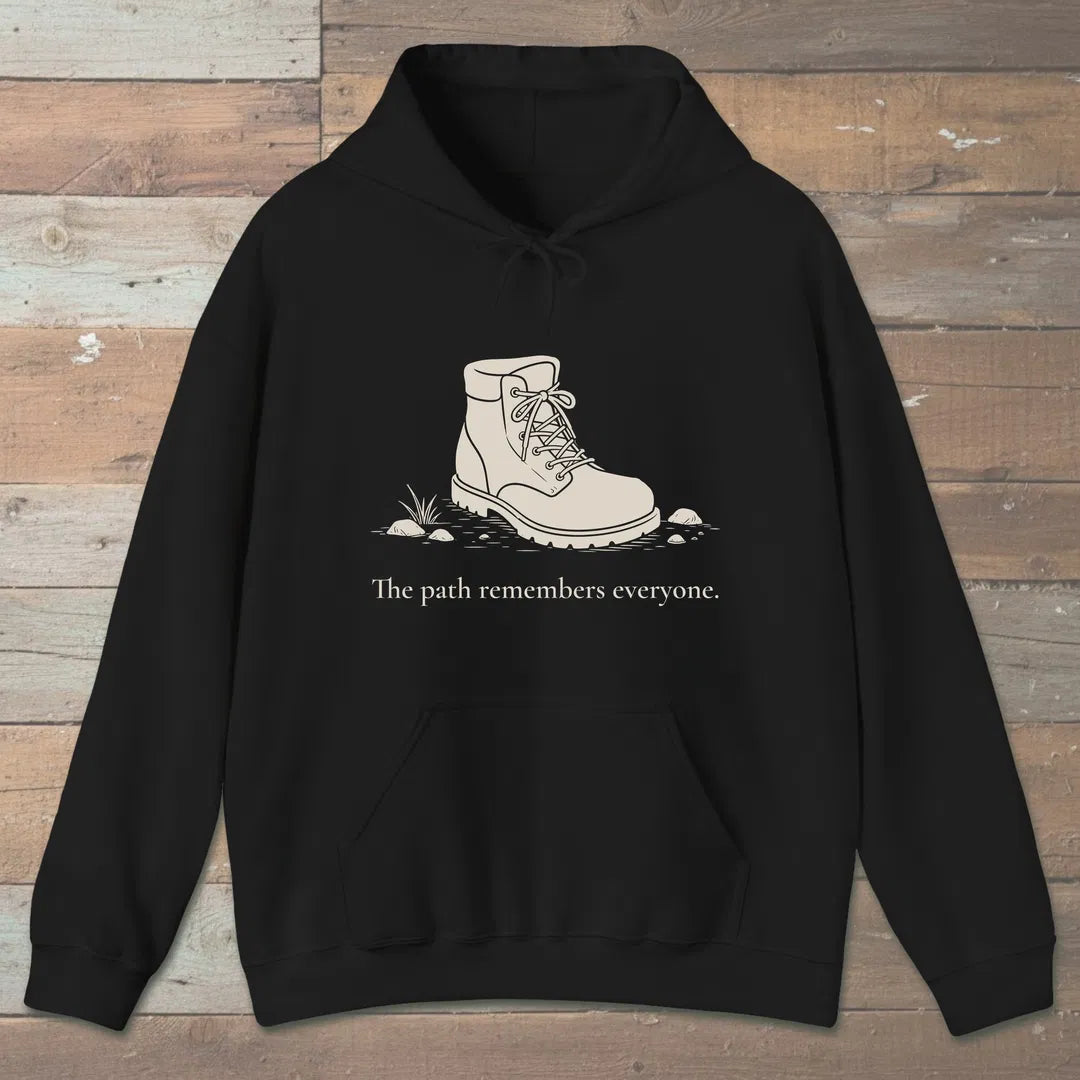 Path Remembers Hoodie Black Outdoor Nature Tee