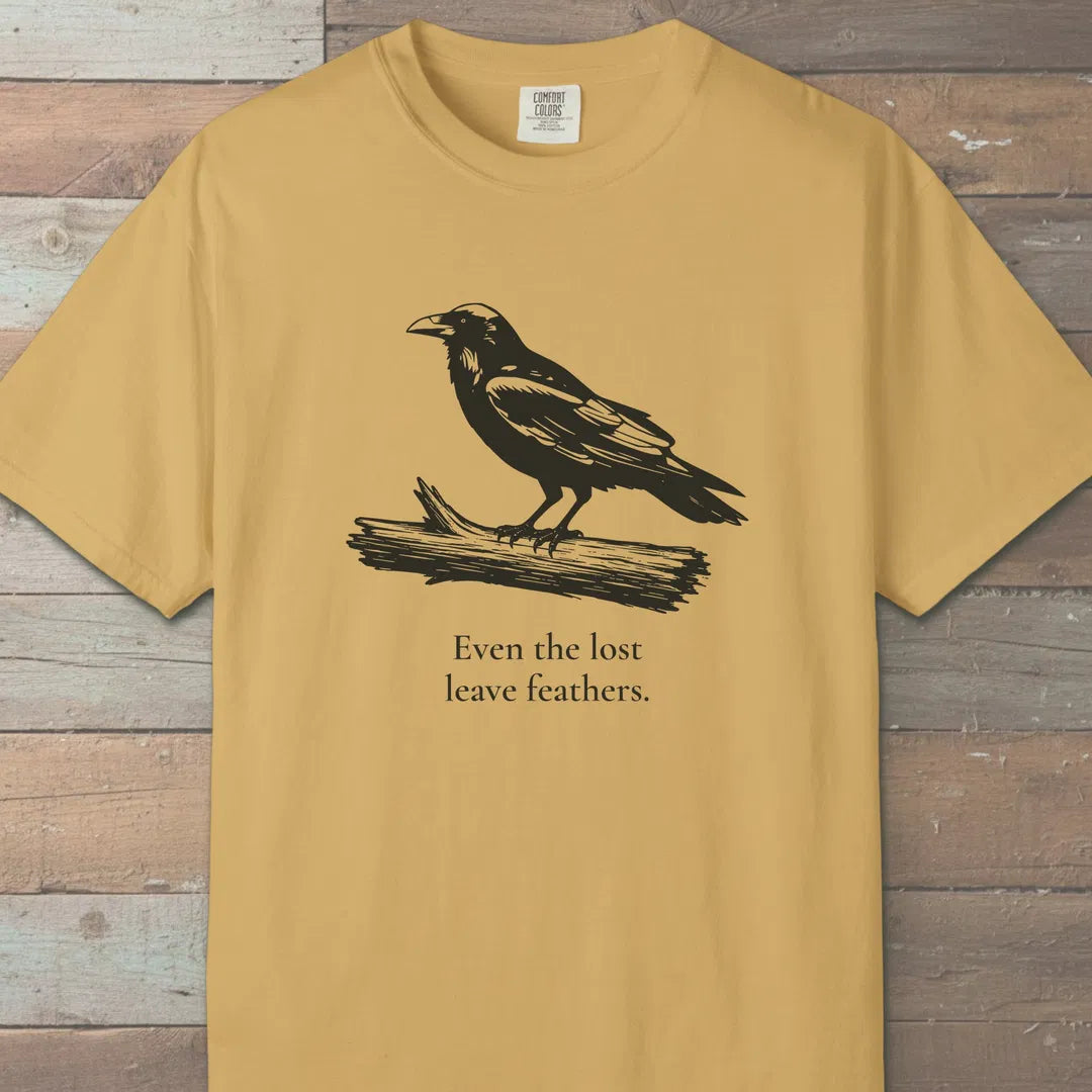 Lost Feathers T-Shirt Mustard Outdoor Nature Tee