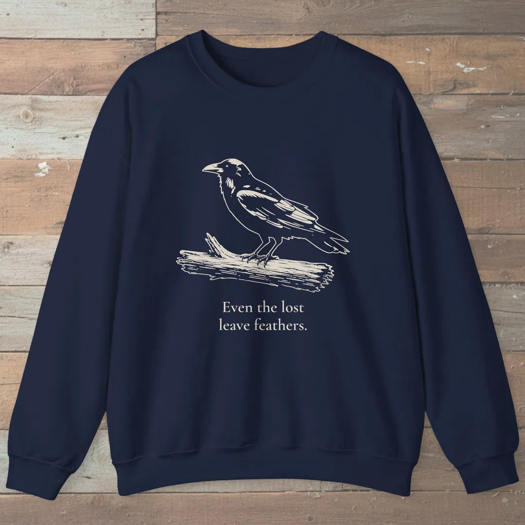 Lost Feathers Sweatshirt Navy Outdoor Nature Tee