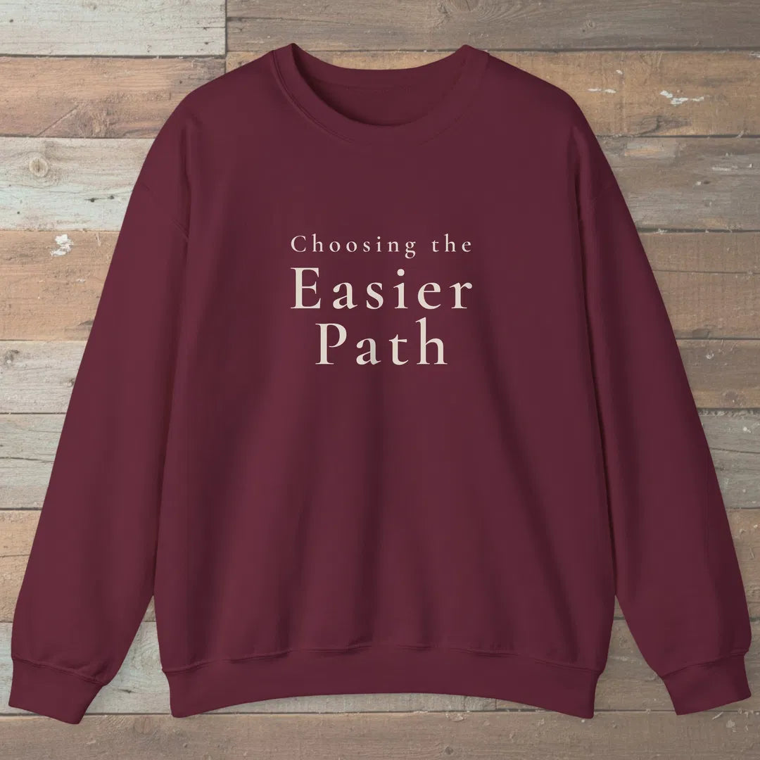 Easier Path Sweatshirt Maroon Outdoor Nature Tee
