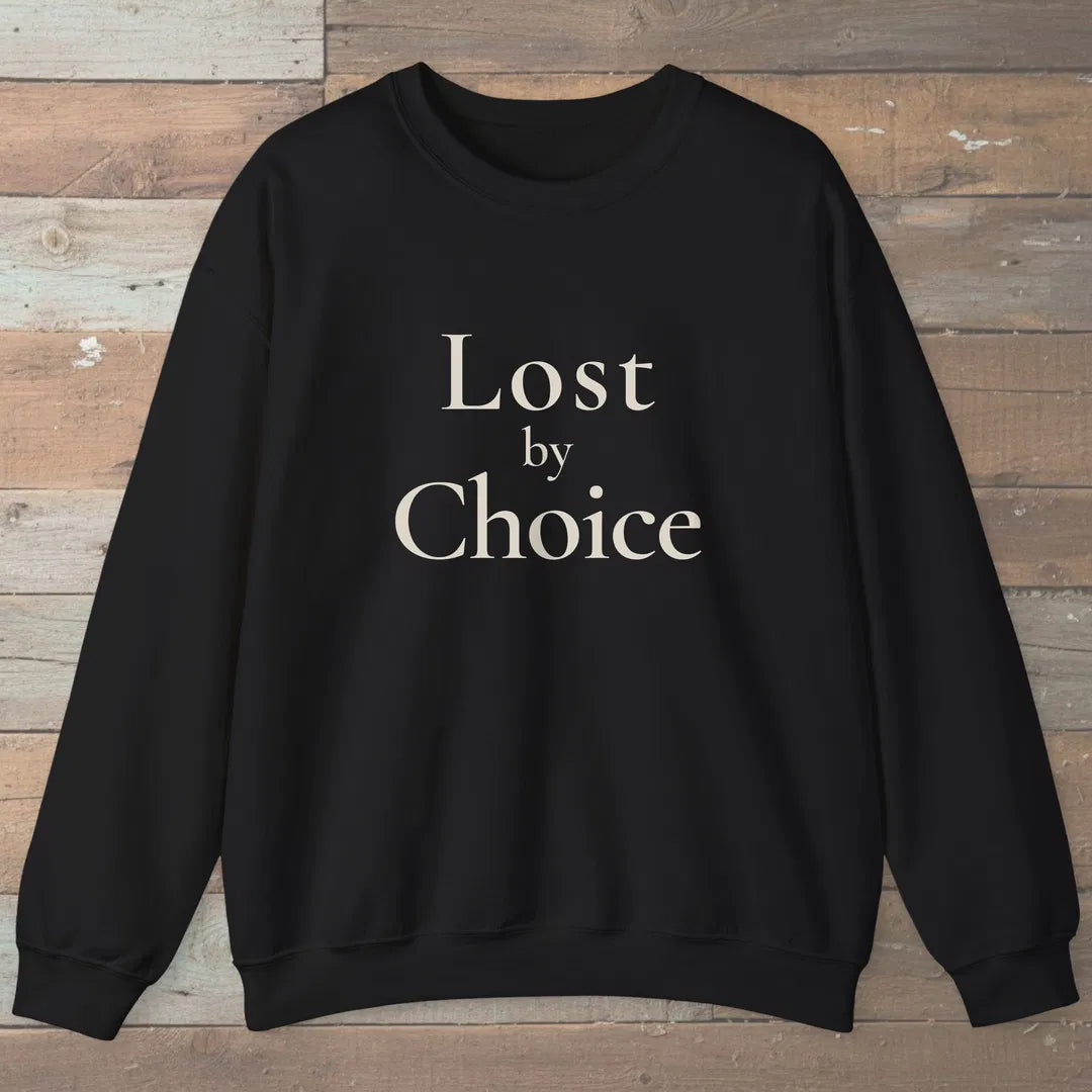 Lost By Choice Sweatshirt Black Outdoor Nature Tee
