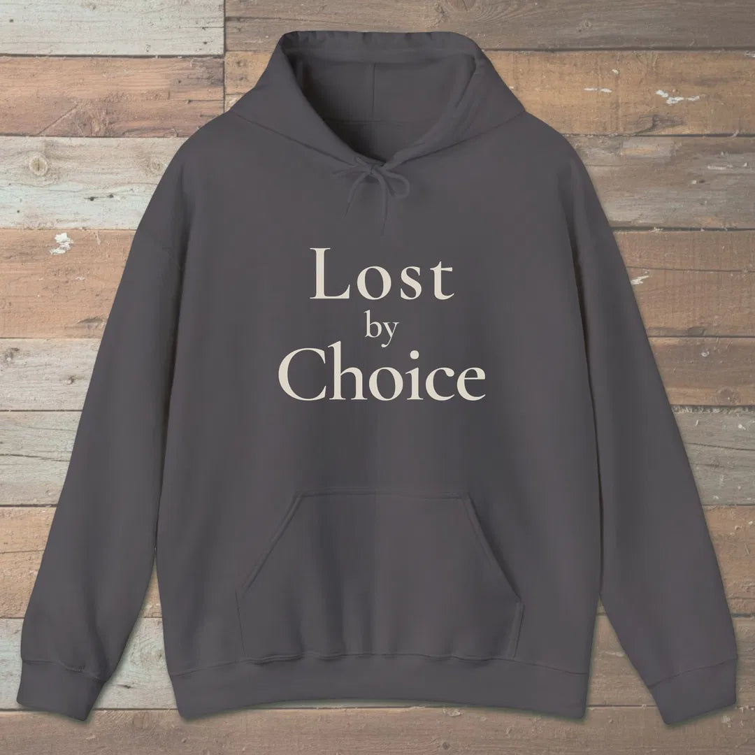 Lost By Choice Hoodie Charcoal Outdoor Nature Tee