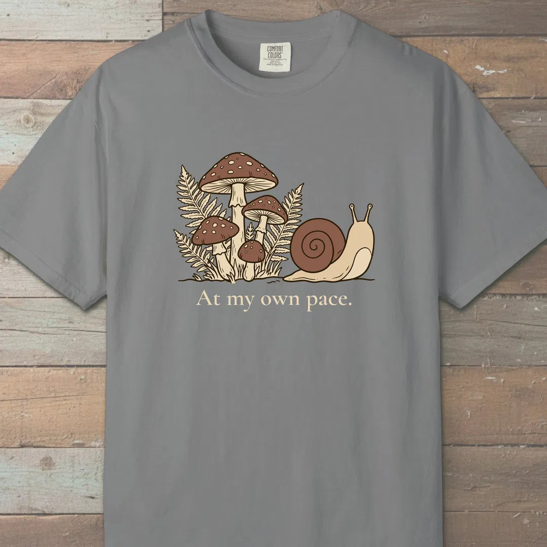 Own Pace T-Shirt Grey Outdoor Nature Tee