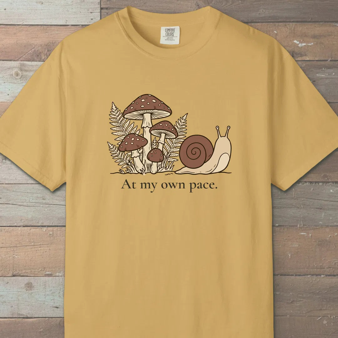 Own Pace T-Shirt Mustard Outdoor Nature Tee