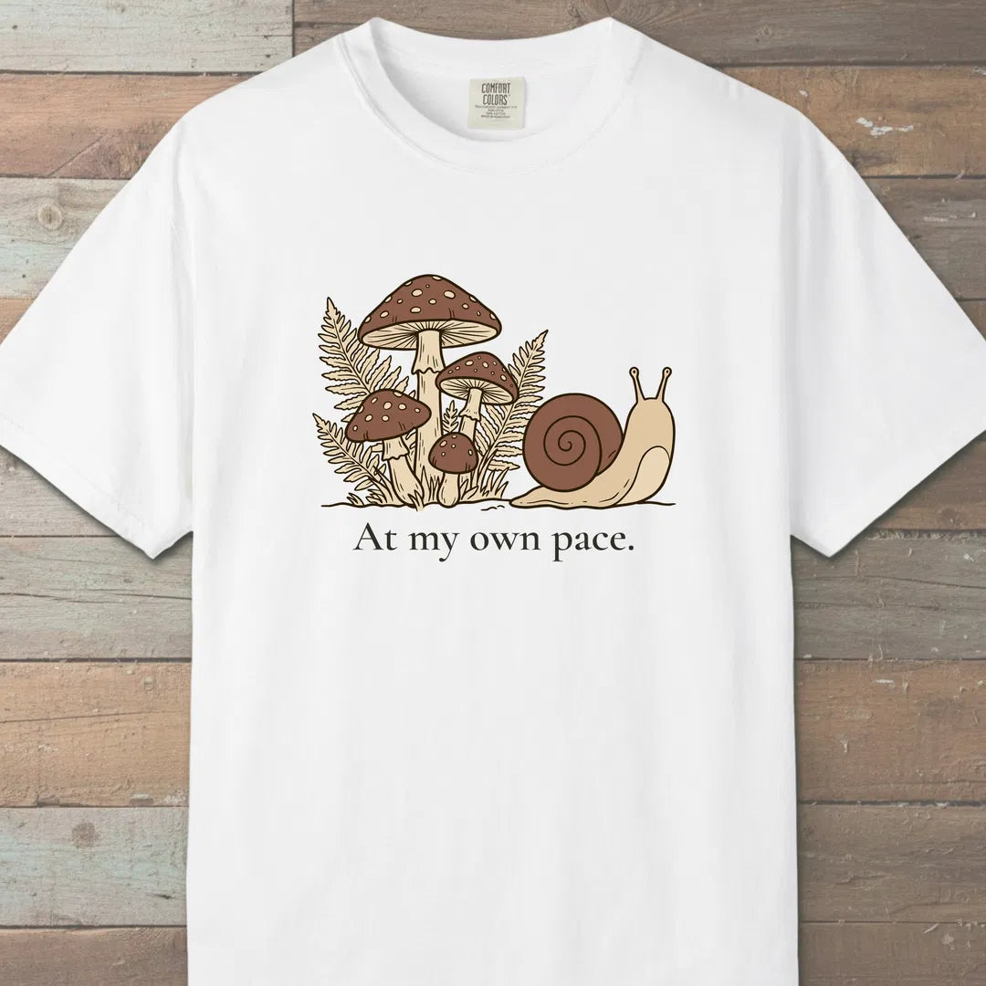 Own Pace T-Shirt White Outdoor Nature Tee