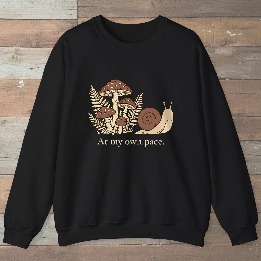Own Pace Sweatshirt Black Outdoor Nature Tee