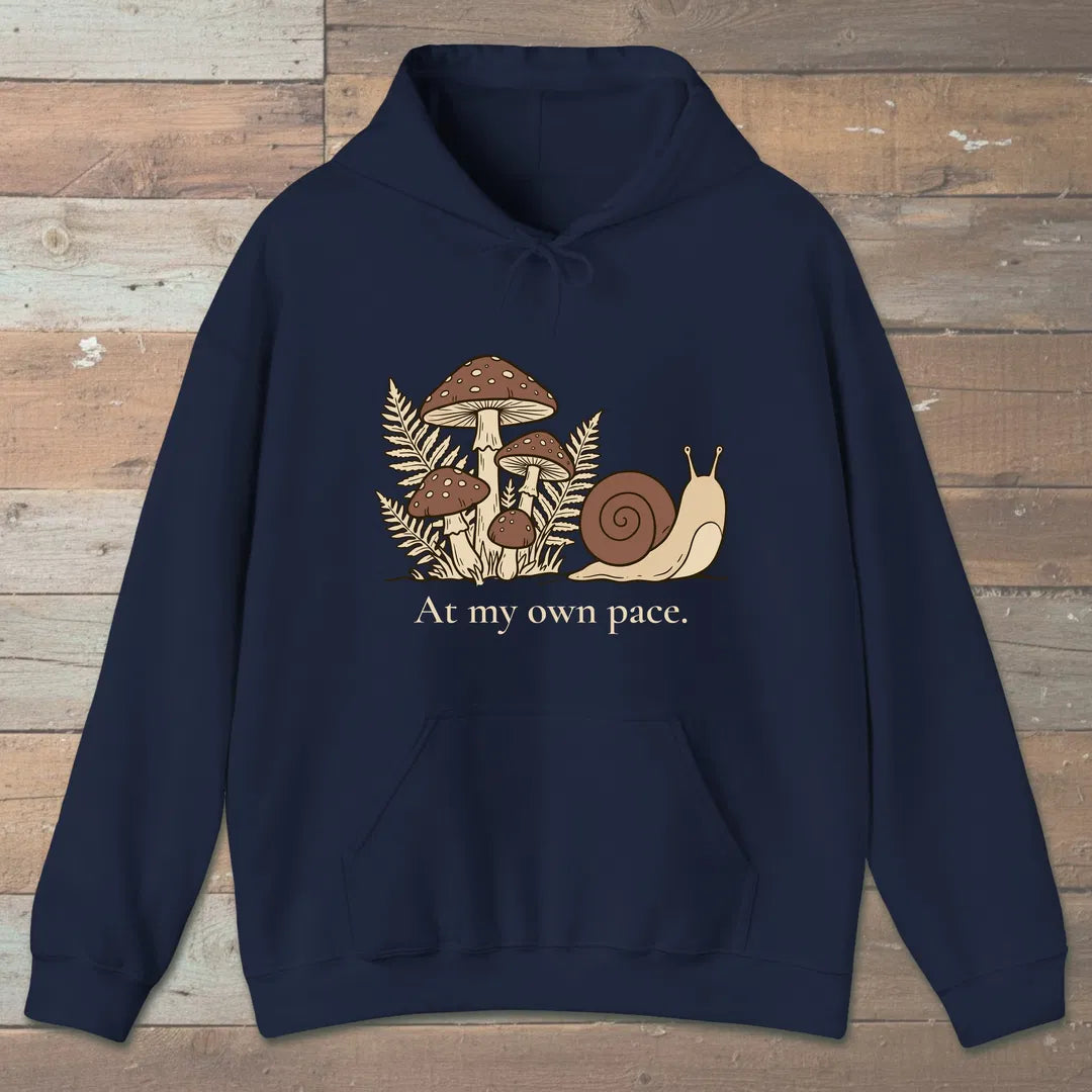 Own Pace Hoodie Navy Outdoor Nature Tee
