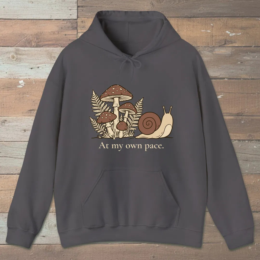 Own Pace Hoodie Charcoal Outdoor Nature Tee