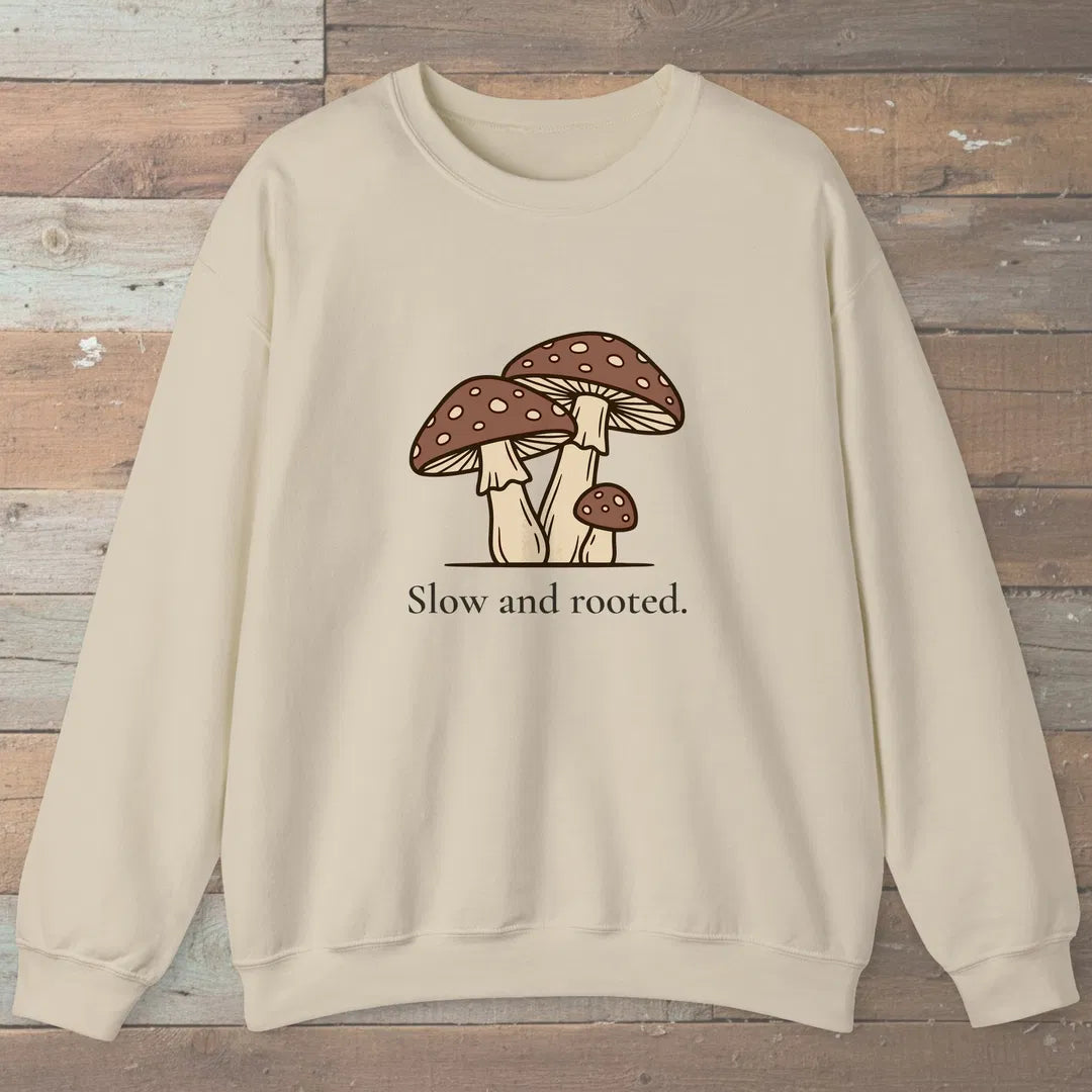 Slow And Rooted Sweatshirt Sand Outdoor Nature Tee