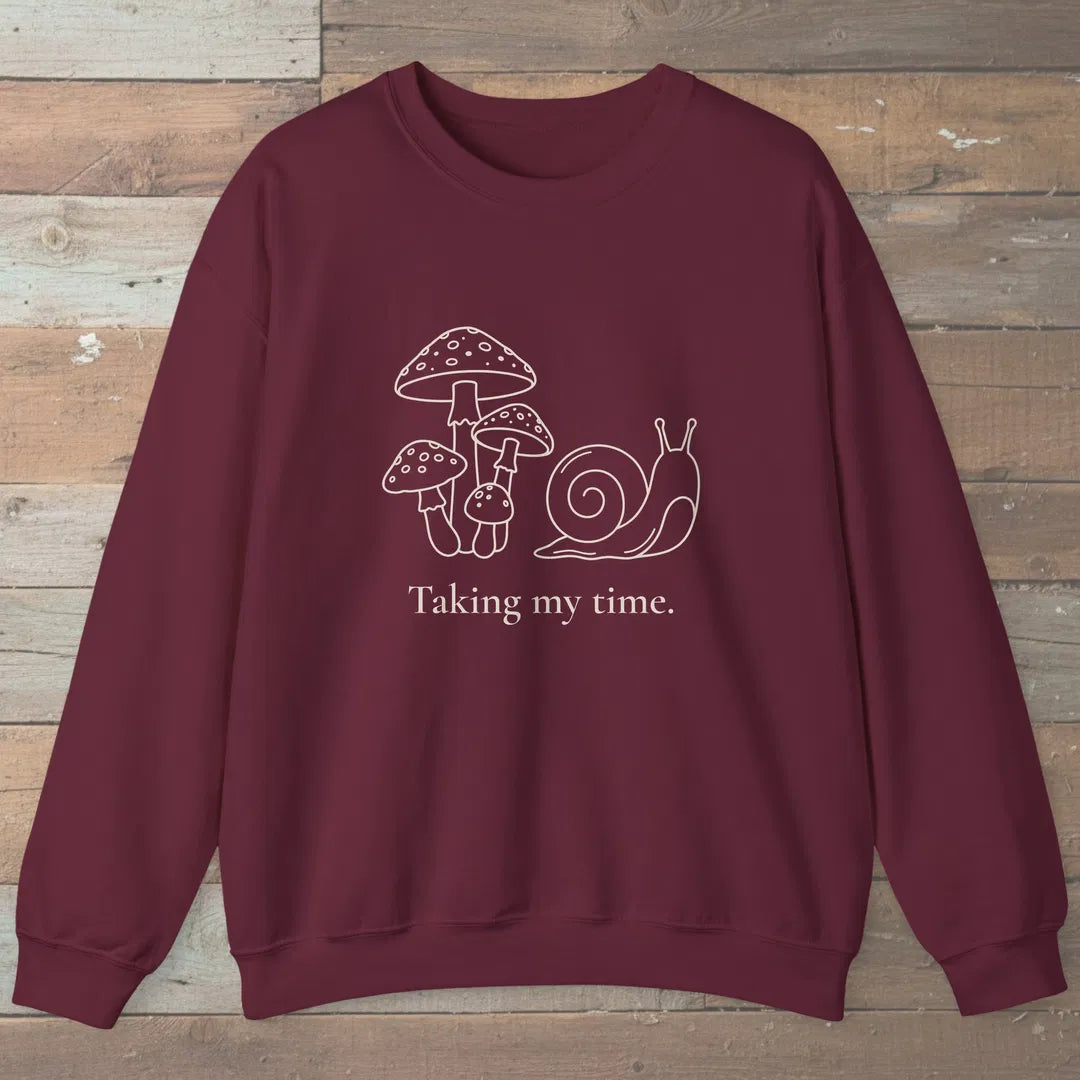 Taking My Time Sweatshirt Maroon Outdoor Nature Tee