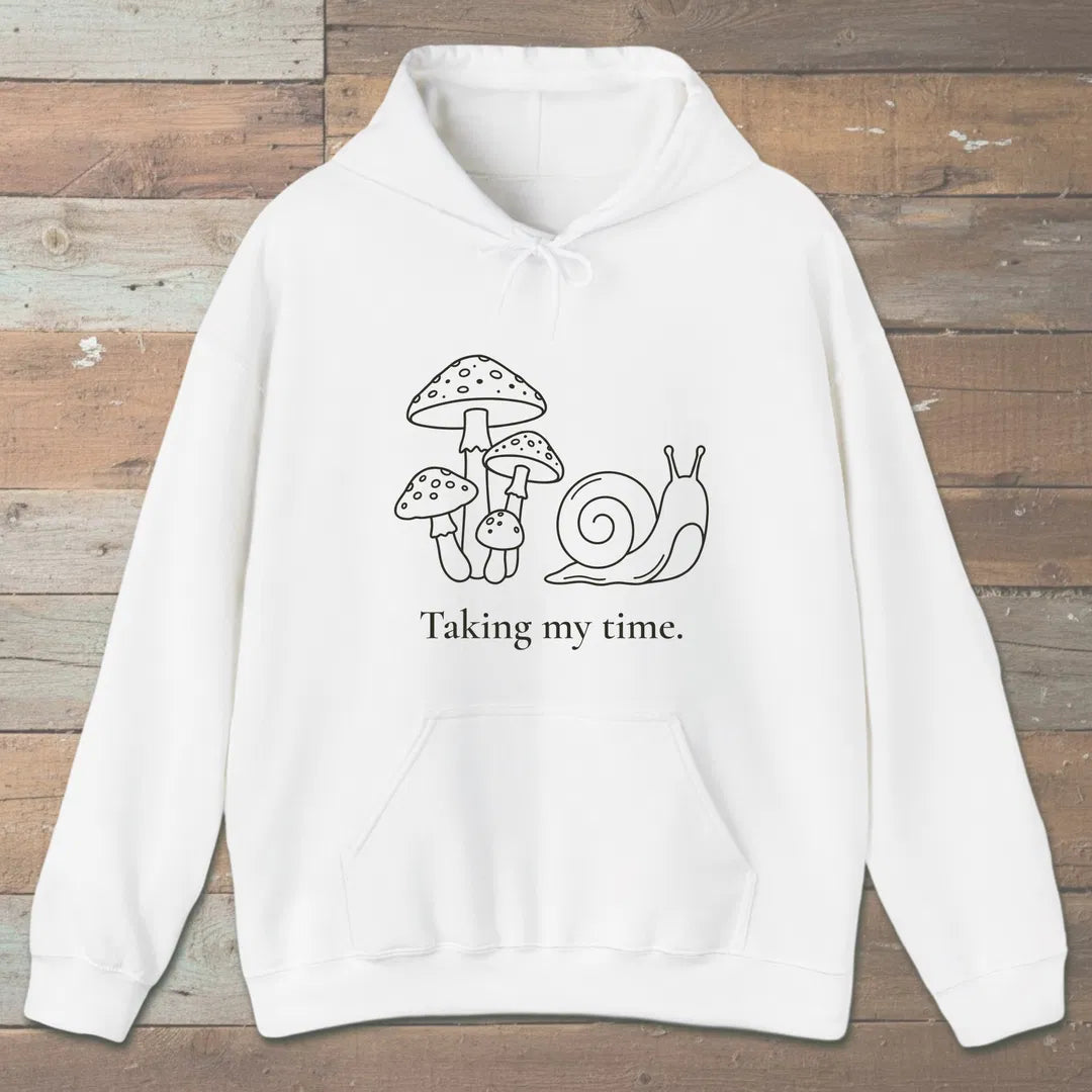 Taking My Time Hoodie White Outdoor Nature Tee