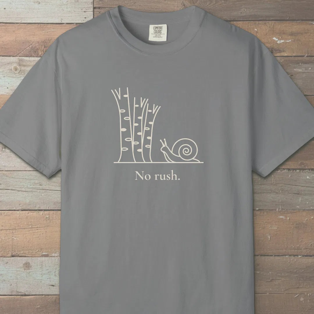 No Rush T-Shirt Grey Outdoor Nature Tee