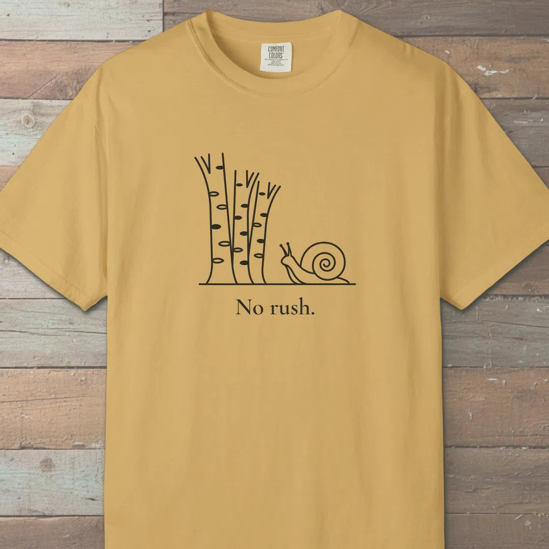 No Rush T-Shirt Mustard Outdoor Nature Tee