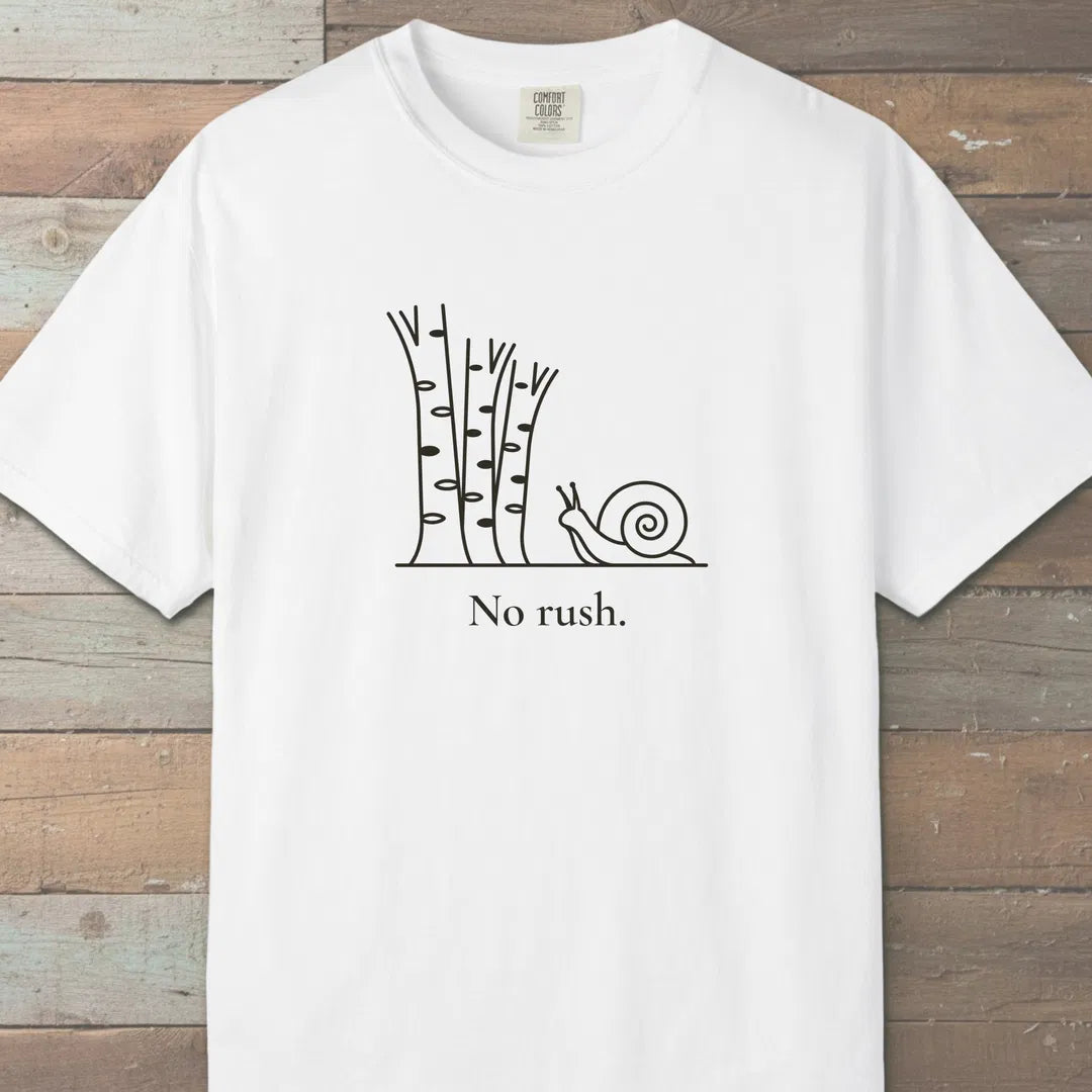 No Rush T-Shirt White Outdoor Nature Tee