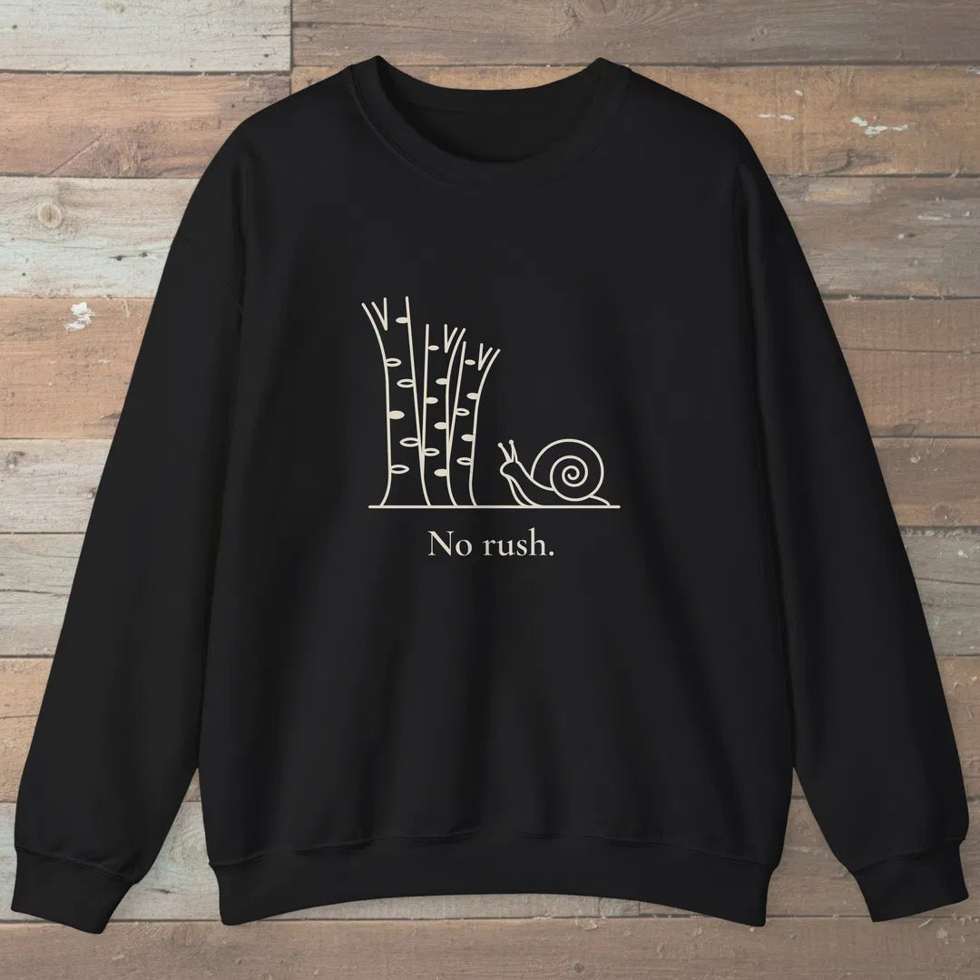 No Rush Sweatshirt Black Outdoor Nature Tee