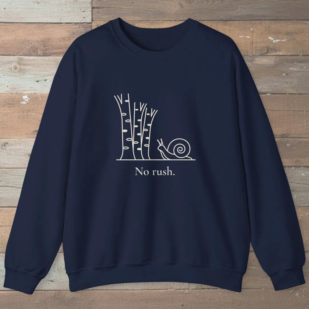 No Rush Sweatshirt Navy Outdoor Nature Tee
