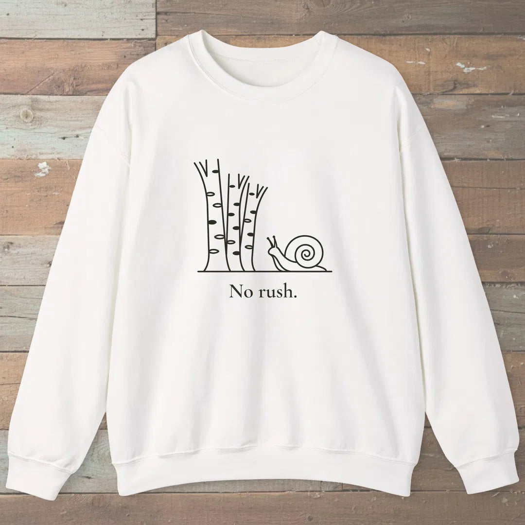 No Rush Sweatshirt White Outdoor Nature Tee