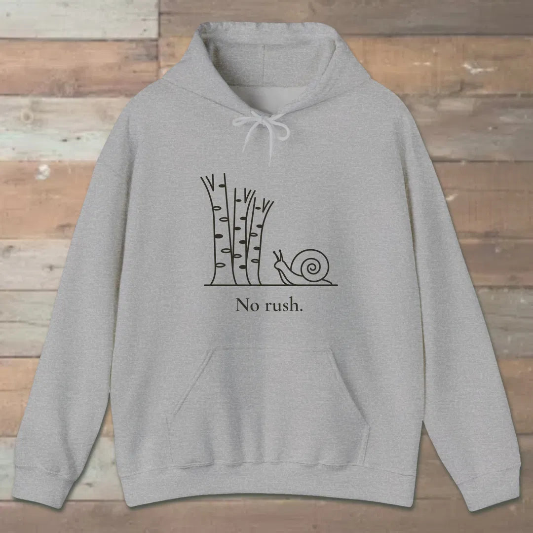No Rush Hoodie Sport Grey Outdoor Nature Tee