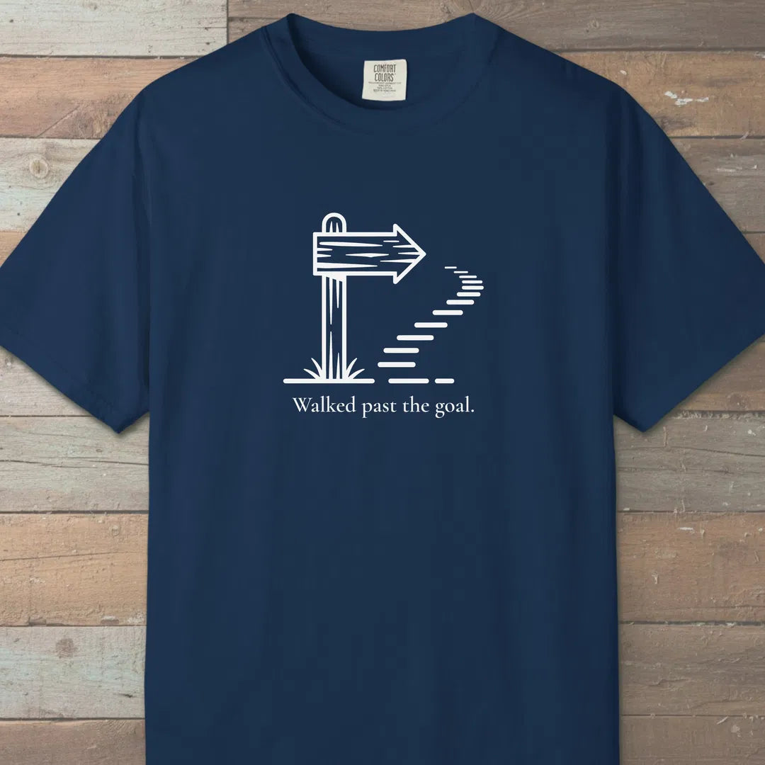 Past The Goal T-Shirt Navy Outdoor Nature Tee