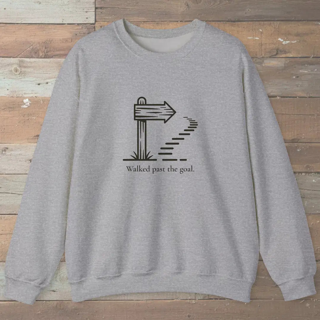 Past The Goal Sweatshirt Sport Grey Outdoor Nature Tee