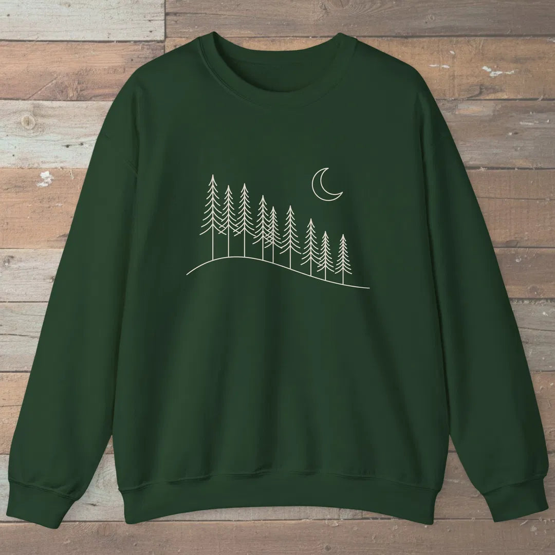 Night Ridge Sweatshirt Forest Green Outdoor Nature Tee