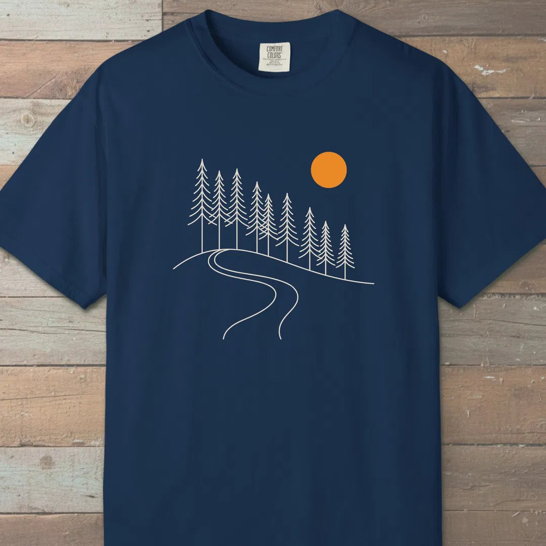 Winding Way T-Shirt Navy Outdoor Nature Tee