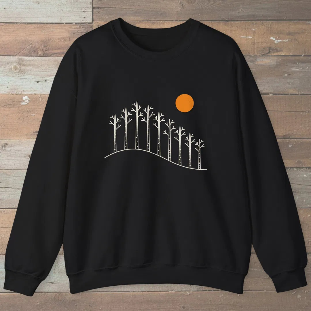 Birch Hill Sweatshirt Black Outdoor Nature Tee