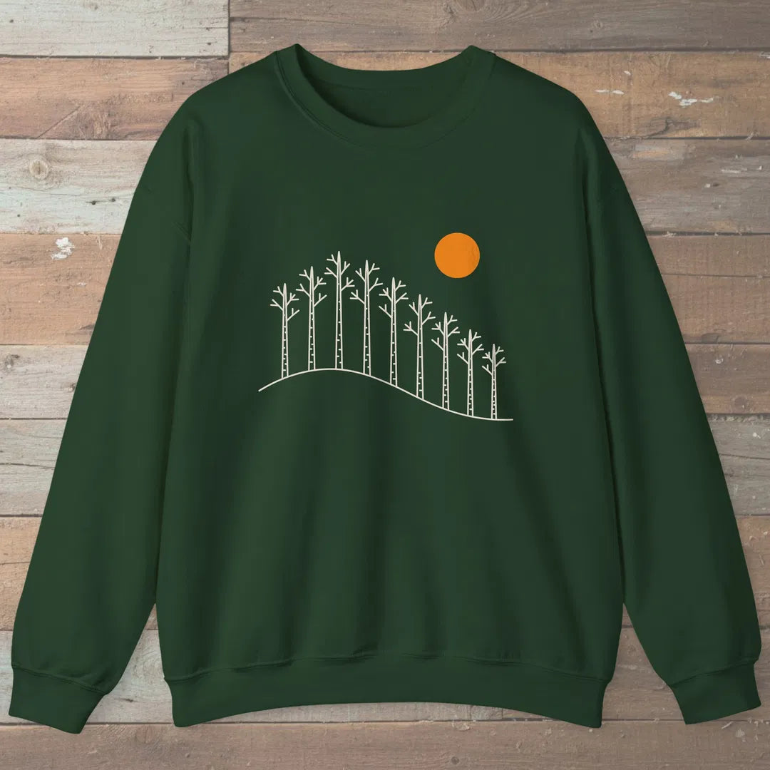 Birch Hill Sweatshirt Forest Green Outdoor Nature Tee
