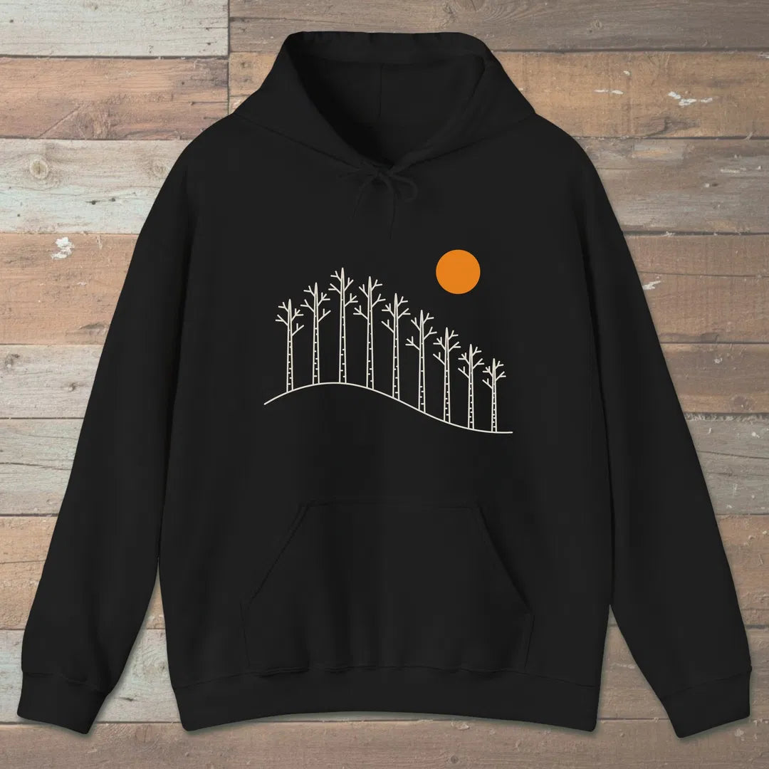 Birch Hill Hoodie Black Outdoor Nature Tee