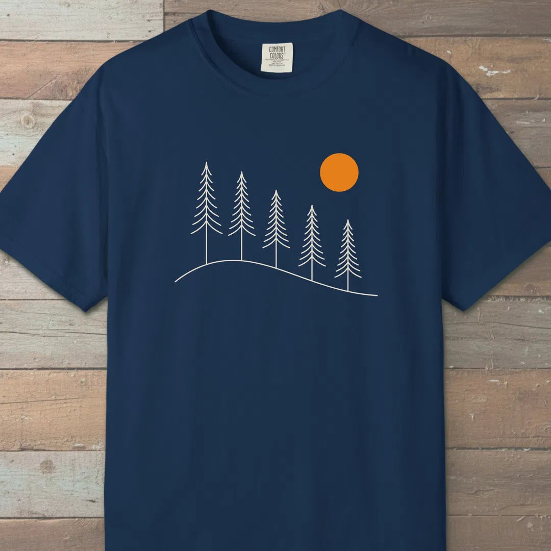 Golden Hour Ridge T-Shirt Navy Outdoor Nature Tee