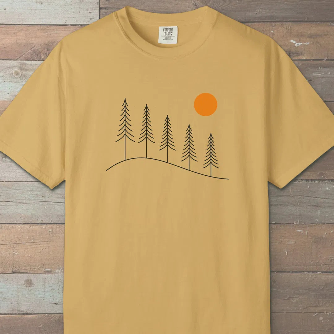 Golden Hour Ridge T-Shirt Mustard Outdoor Nature Tee