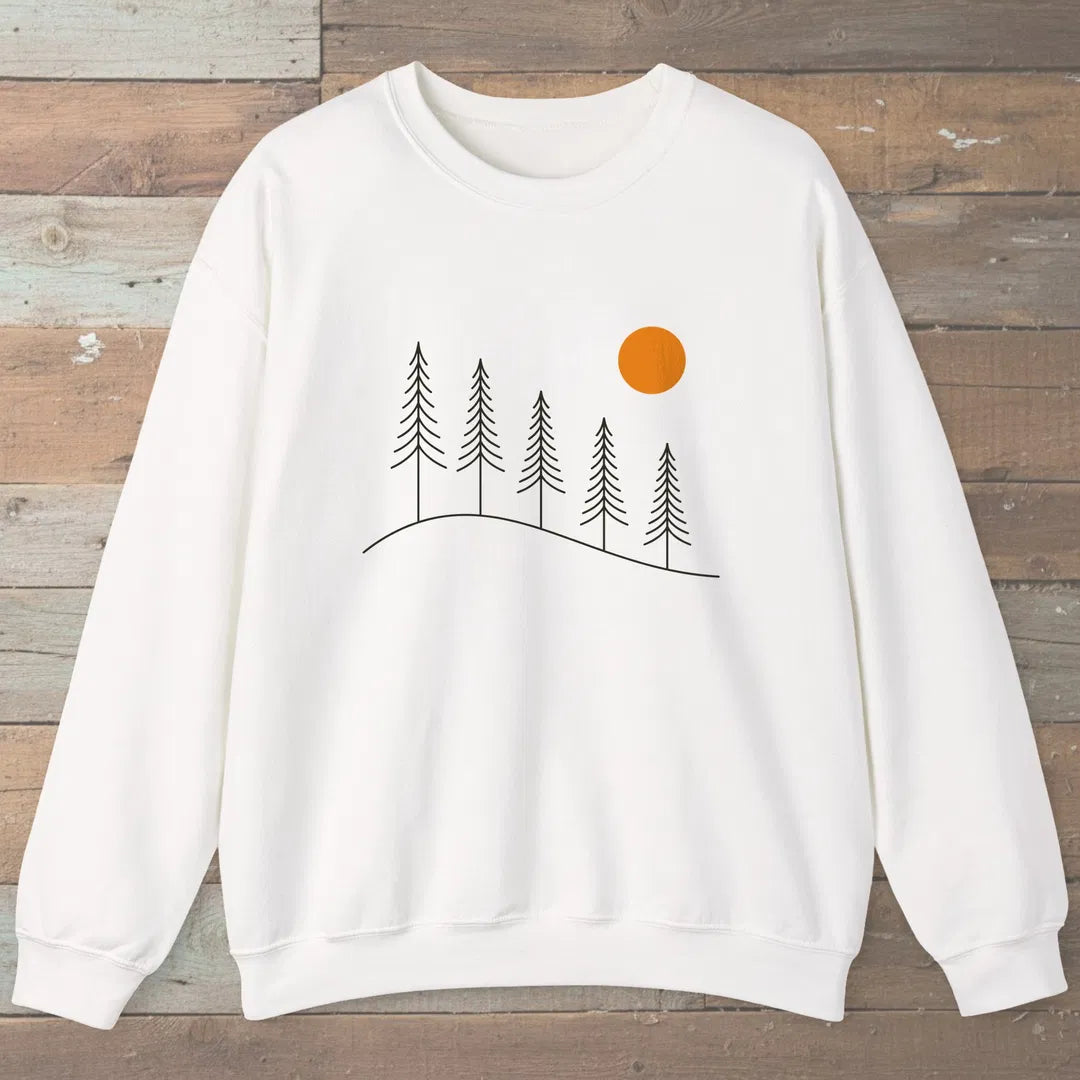 Golden Hour Ridge Sweatshirt White Outdoor Nature Tee