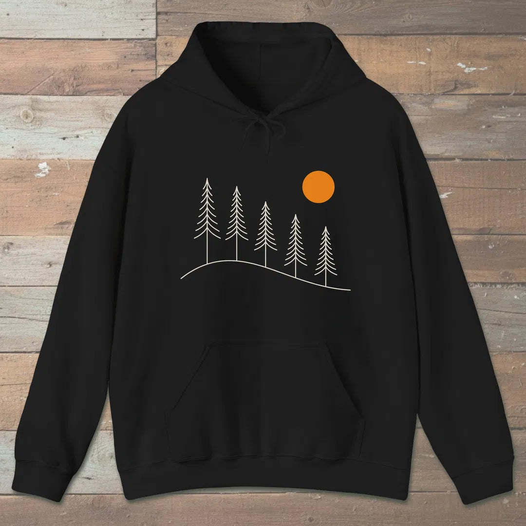 Golden Hour Ridge Hoodie Black Outdoor Nature Tee