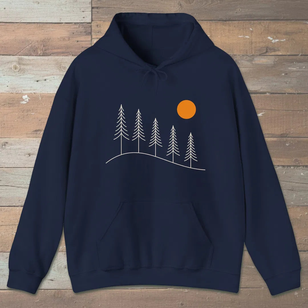 Golden Hour Ridge Hoodie Navy Outdoor Nature Tee