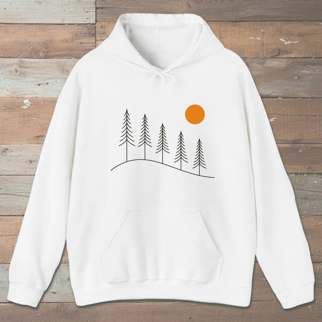 Golden Hour Ridge Hoodie White Outdoor Nature Tee