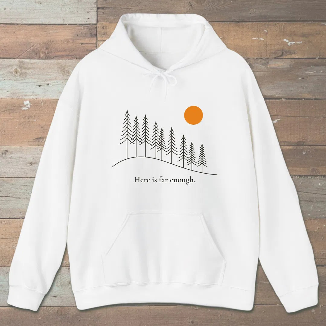 Far Enough Hoodie White Outdoor Nature Tee
