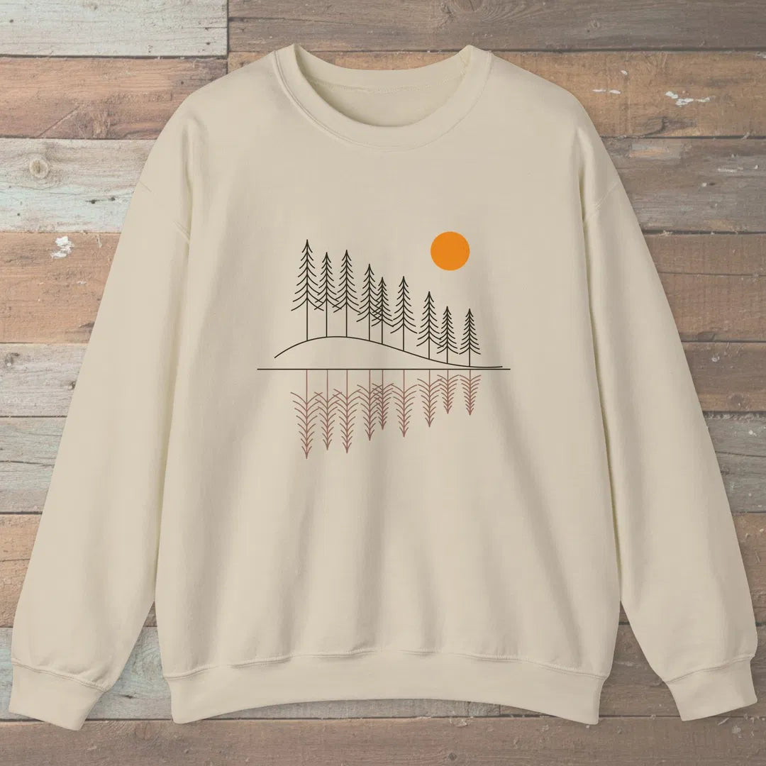 Forest Reflection Sweatshirt Sand Outdoor Nature Tee