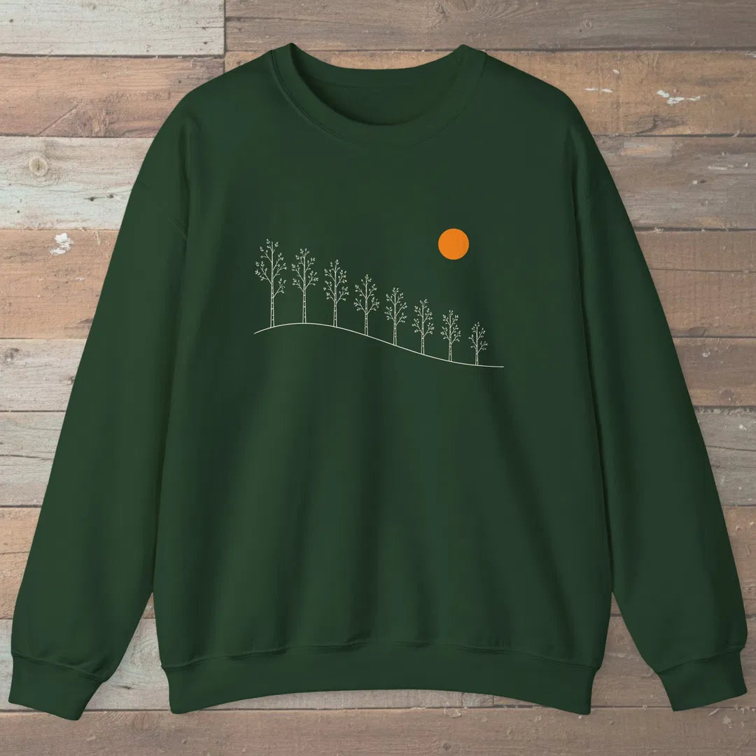 Gentle Hill Sweatshirt Forest Green Outdoor Nature Tee