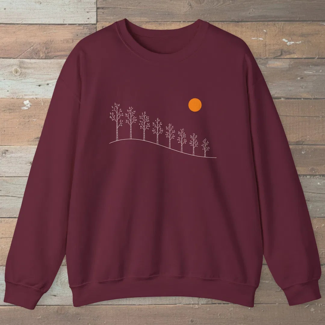 Gentle Hill Sweatshirt Maroon Outdoor Nature Tee