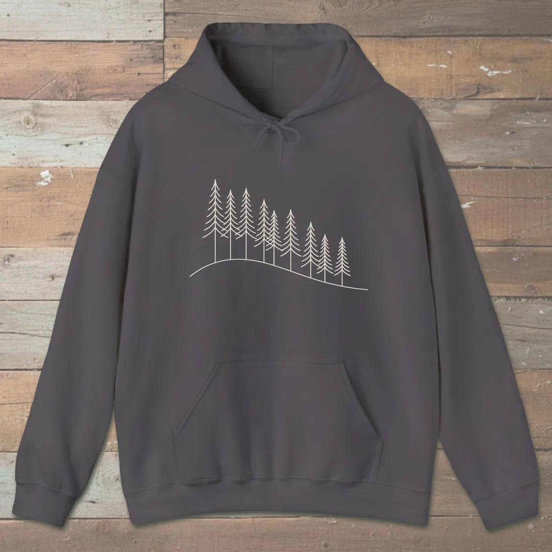 Treeline Descent Hoodie Charcoal Outdoor Nature Tee