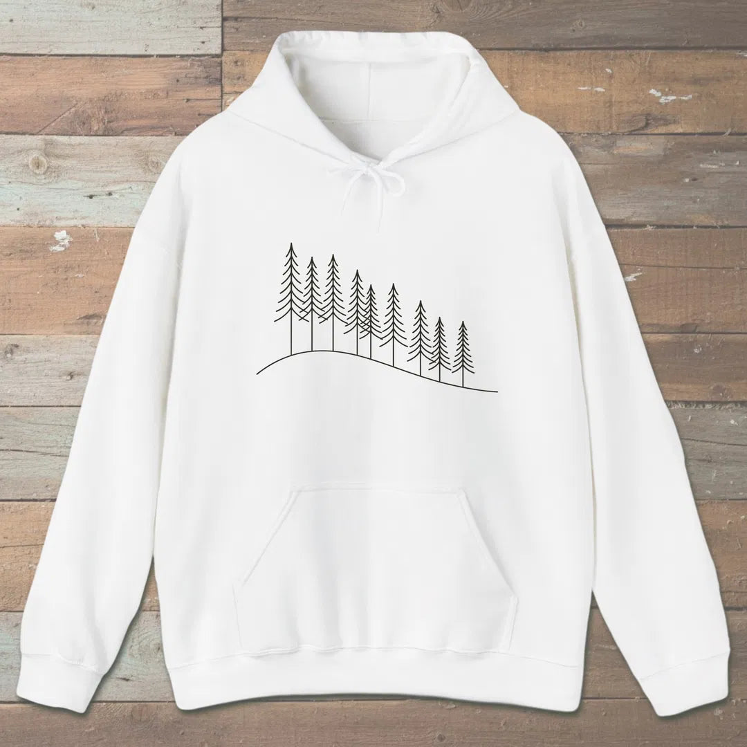 Treeline Descent Hoodie White Outdoor Nature Tee