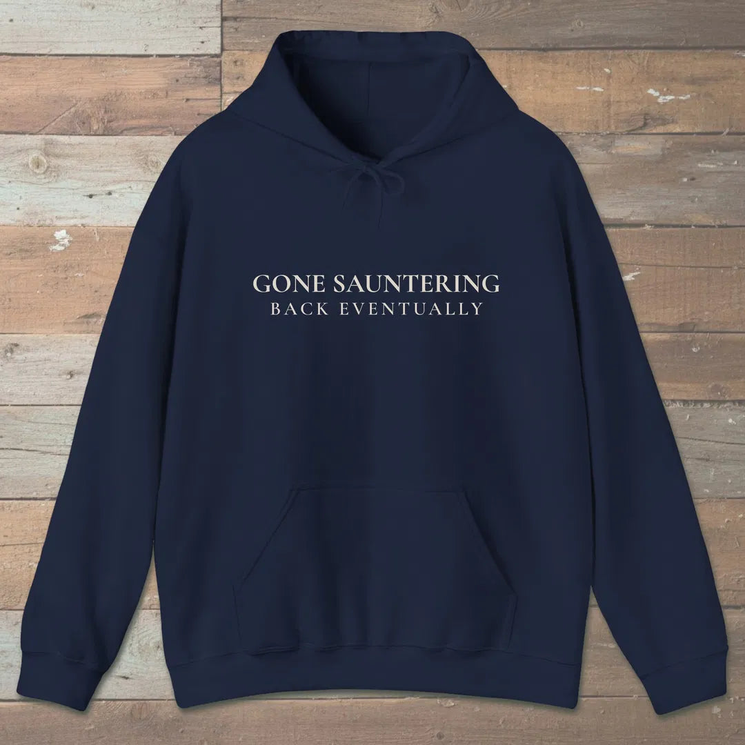Gone Sauntering Hoodie Navy Outdoor Nature Tee