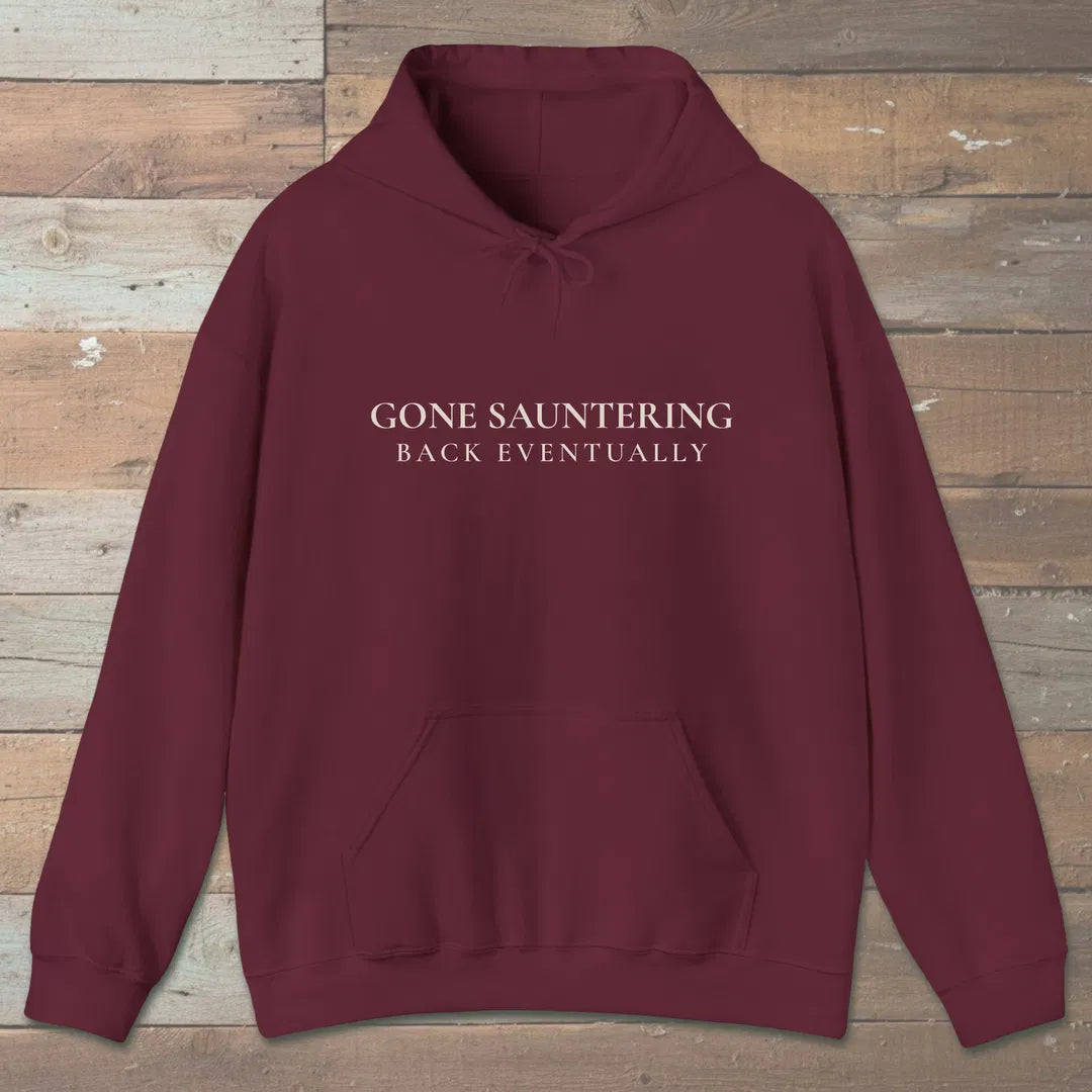 Gone Sauntering Hoodie Maroon Outdoor Nature Tee